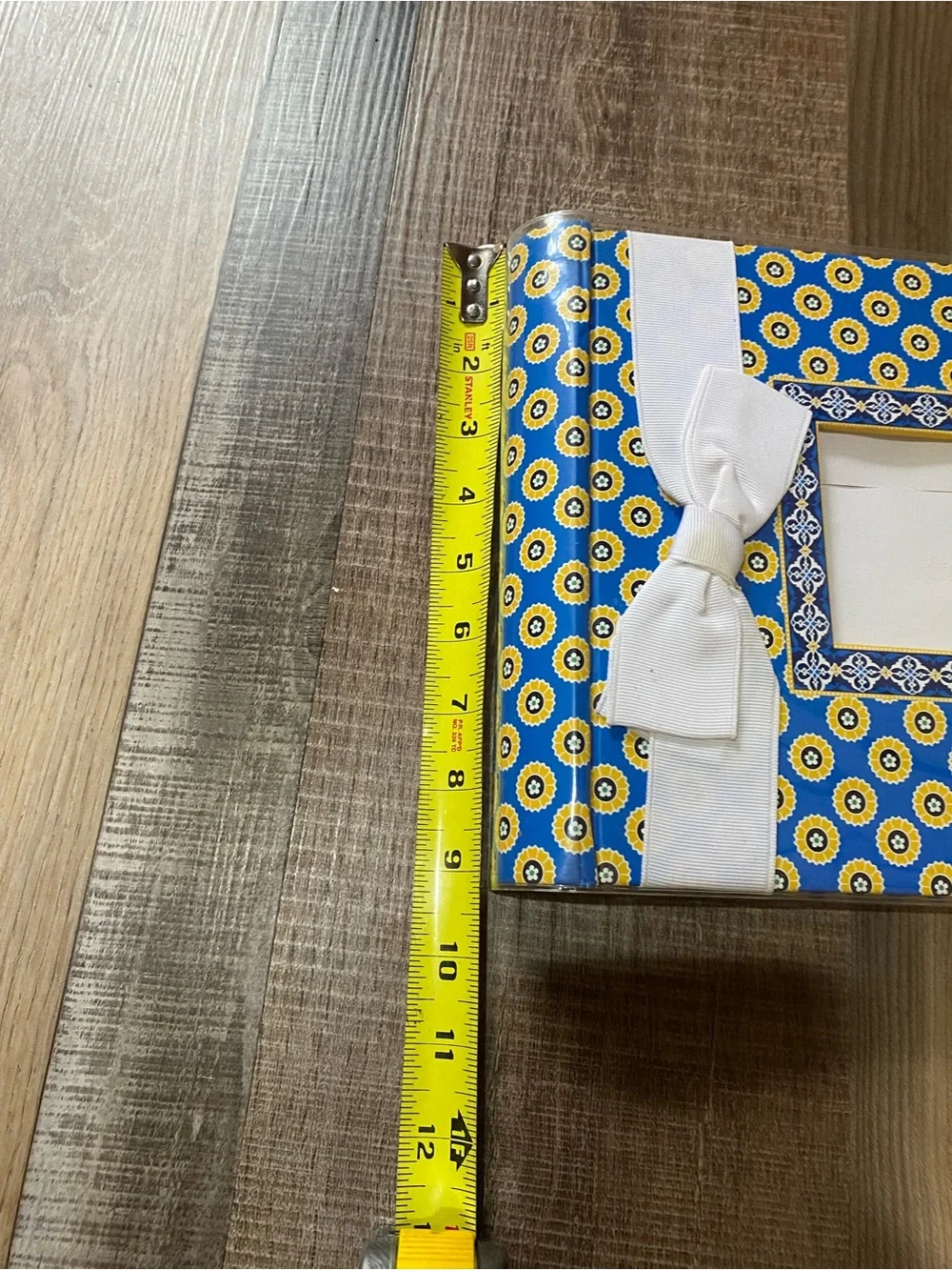Vera Bradley Blue and Yellow Floral Photo Album with White Bow Accent